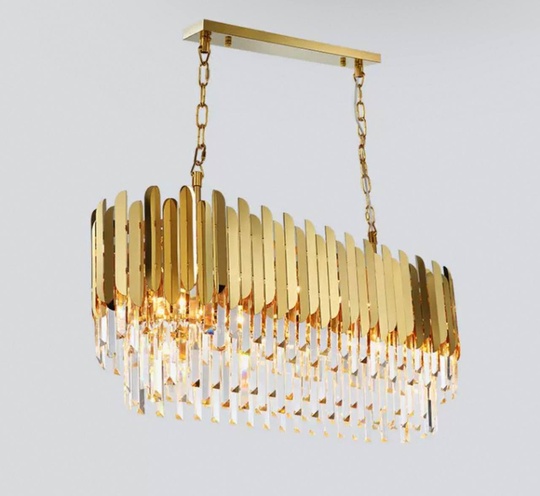 Люстра подвесная, медная, хрусталь, DILMEN 100*40, металл, Е14.