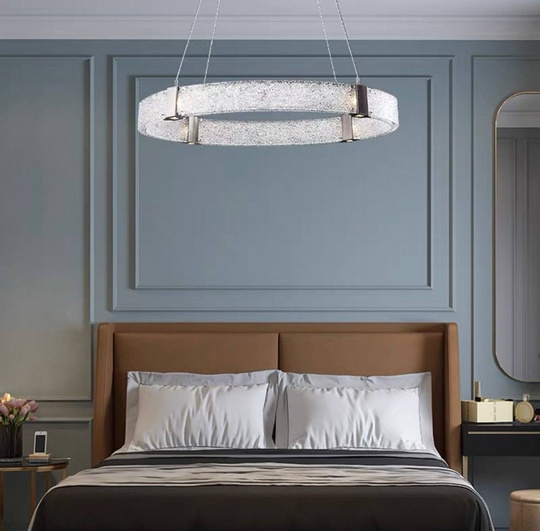 Люстра подвесная, черный, стекло, CHAIM BLACK 80*10, металл, LED