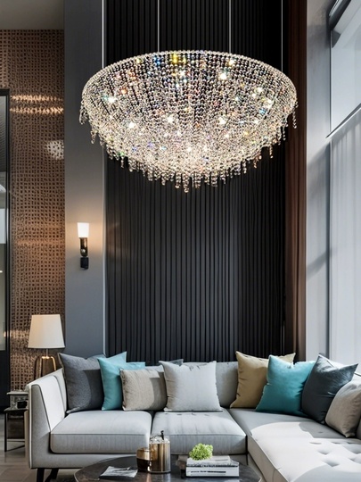 Люстра подвесная, хром, кристалл, ROSIE 150*55 металл, G9.