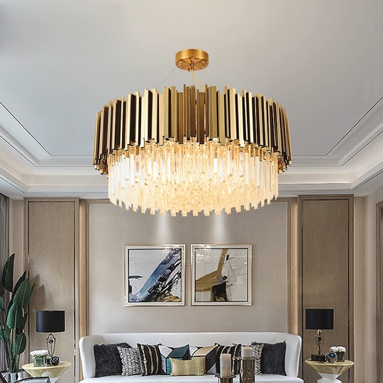 Люстра подвесная, медный, кристалл, ALICIA 100*40, металл, E14.