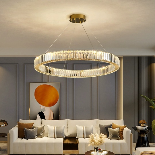 Люстра подвесная, золото, кристалл, CHIP 60*12 металл, E14.