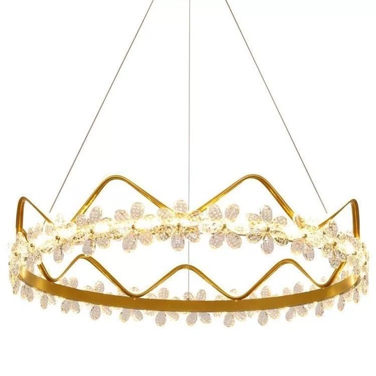 Люстра подвесная, золото, хрусталь, NOAH 80*20, металл, LED