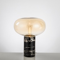 Настольная лампа черная под мрамор Nordic Marble, 32*38 см