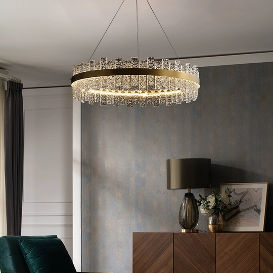 Люстра подвесная, медный, хрусталь, FASHIONABLE 60*16, металл, LED.