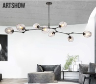 Дизайнерский светильник led 170*50 см, лампа накаливания, алюминий, стекло, навесной