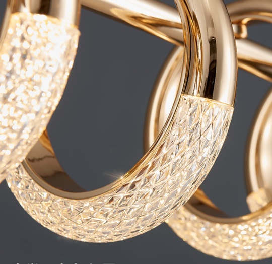 Подвесной светильник MAI HE MAI золотой, 5 колец. Natural light - светильник 5 колец, LED, 15 Вт