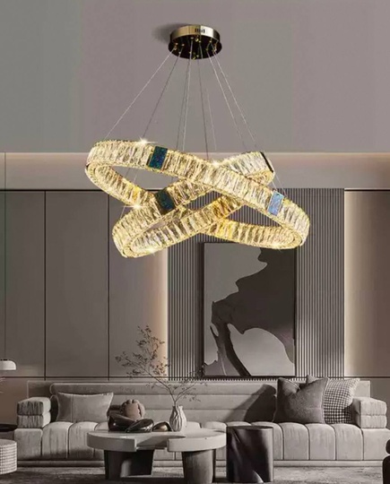 Люстра подвесная CAGLA 90*150 бронза, кристалл, металл, LED.