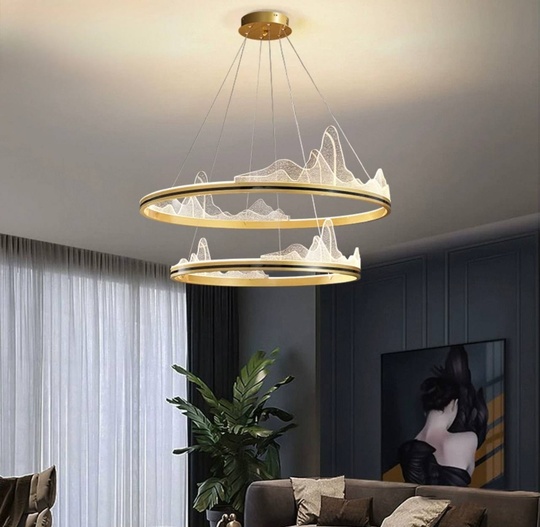 Люстра подвесная, медь, ПММА, ABBAS GOLD 60*80, металл, LED