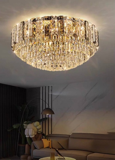 Потолочный светильник, медь, хрусталь, CLEOPATRA 95*40 металл, Е14.