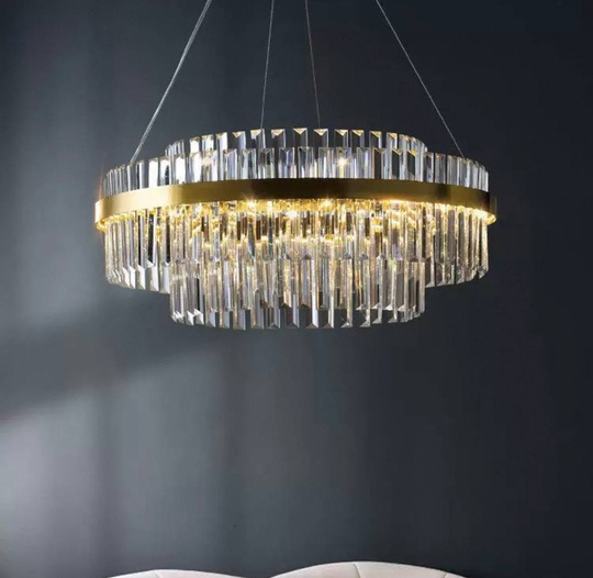 Люстра подвесная, бронза, хрусталь, VINTAGE 100*36, металл, LED.