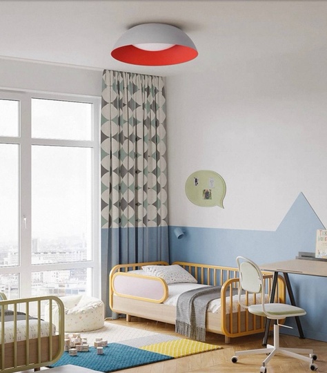 Потолочный светильник белый, красный внутри Aurilix, металл, 65*16.5 см, светодиодная, Led