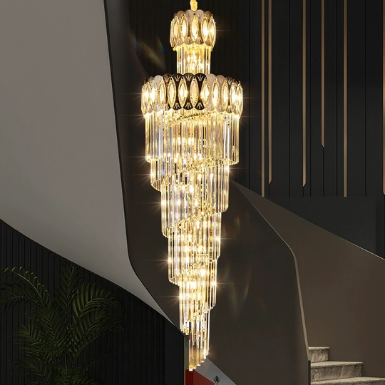 Люстра подвесная, золото, кристалл, RUFUS 100*400 металл, E14.