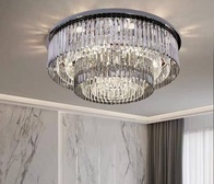 Потолочный светильник, хром, хрусталь, LILA 80*40 металл, Е14.