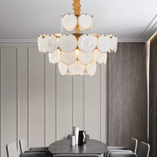 Люстра подвесная медная Aquorix, металл, стекло, трос 35 см, 80*45 см, Е14