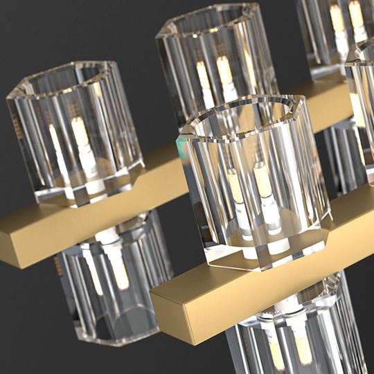 Люстра подвесная, медь, стекло, DOGA 120*45, металл, G4.