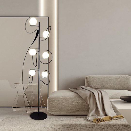 Напольный светильник MAI HE MAI черный 6 плафонов Milan Iluminacion, LED, 15 Вт