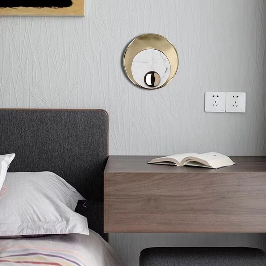 Настенный светильник CALE, Бра, 30*70, золотой, мрамор, металл, G9.