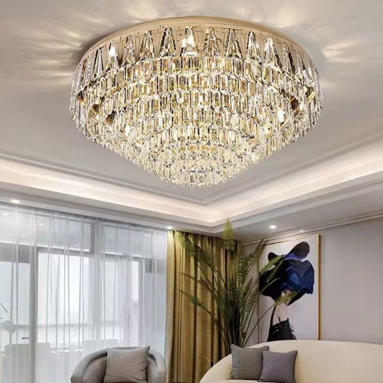 Потолочный светильник, медь, хрусталь, FLORINE 60*32 металл, E14.