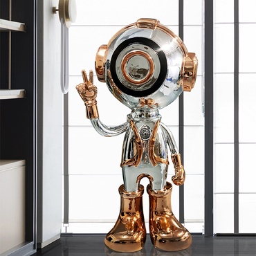 Торшер хром, красное золото Cosmonaut, 78*61*160 см, LED, 5 Вт, смола, стекловолокно