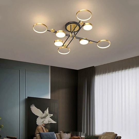 Люстра золотая Aerelix, металл, 120*21 см, светодиодная, LED