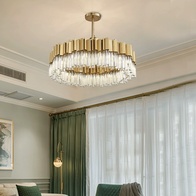 Люстра подвесная медная Elyvore, металл, хрусталь, трос 30 см, 60*25 см, G9