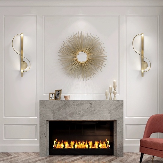 Настенный светильник UMA, Бра, медный цвет 23*52, металл, LED.