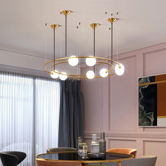 Люстра подвесная, стекло, золото, AIYUSH 80*65, металл, G9