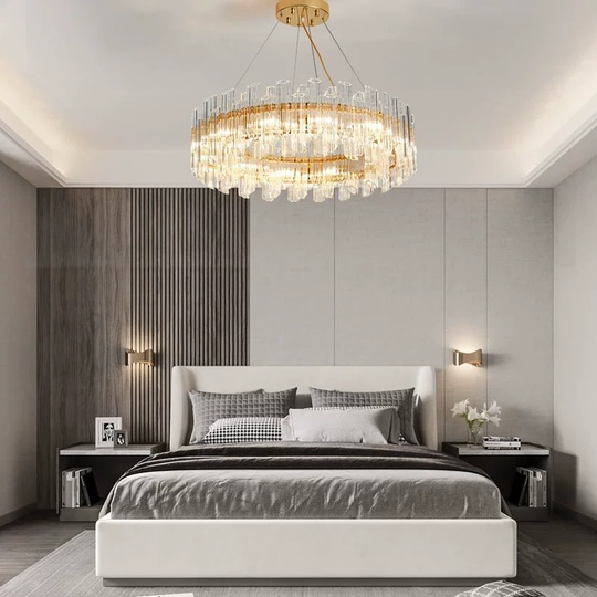 Люстра подвесная ERDEN 80*25 золото, стекло, металл, Е14.