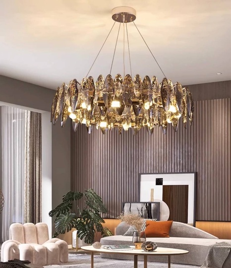 Подвесной светильник ABAZA 80*18, золотой, стекло, металл,  Е14.