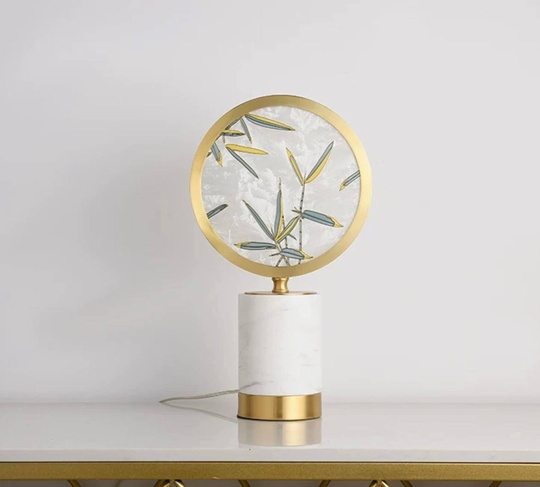 Настольная лампа ITARO 30*46, античная бронза, мрамор, медь.