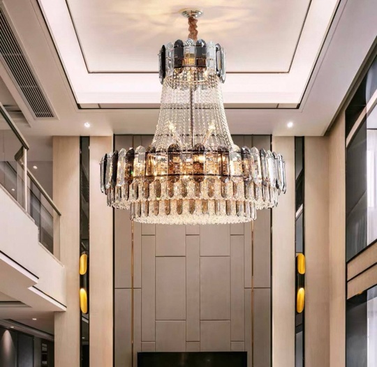 Люстра подвесная, золото, кристалл, CORBIN 80*100 металл, E14.