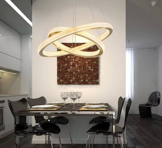 Люстра подвесная, медь, ПММА, OLAF 60*80 металл, LED.