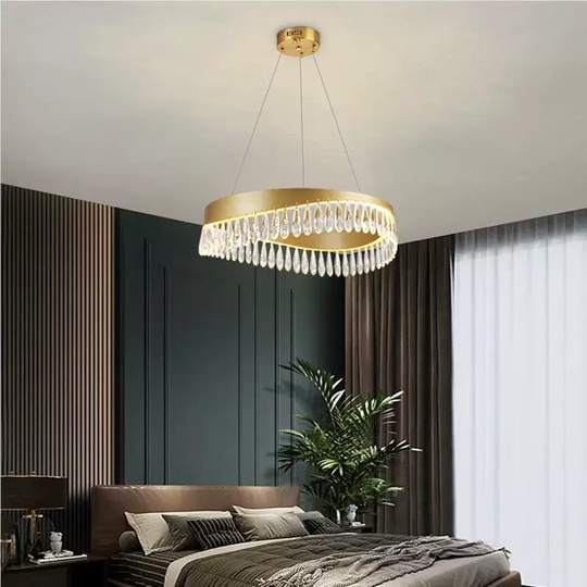 Люстра подвесная, медь, кристалл, GUNHAN 40*25, металл, LED.