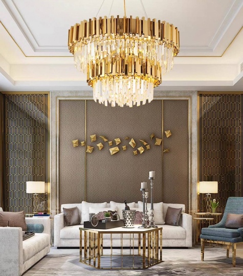 Люстра подвесная, медный, кристалл, DOTTY 100*55, металл, E14.