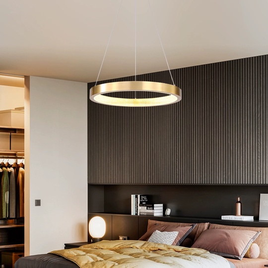 Люстра подвесная, медь, ПММА, NALA 80*4 металл, LED.