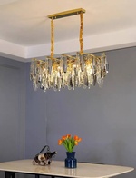 Люстра подвесная, золото, хрусталь, HUNTER 100*40 металл, E14.