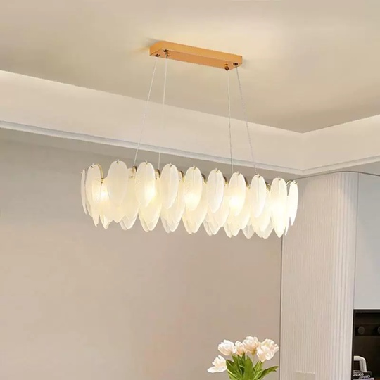 Люстра подвесная BUSE 80*25 золото, стекло, металл, Е14.