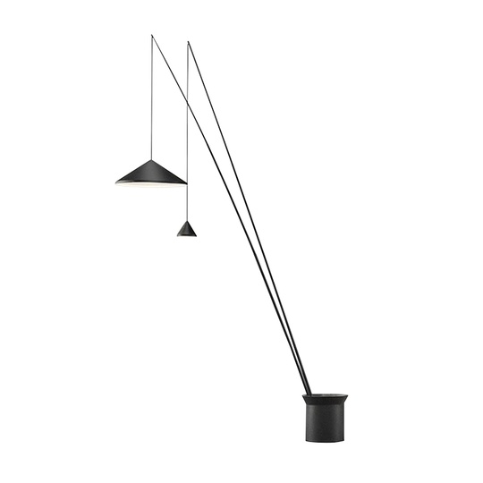 Торшер черный North Vibia, 145*225 см, LED, E27*2, металл, 14 Вт
