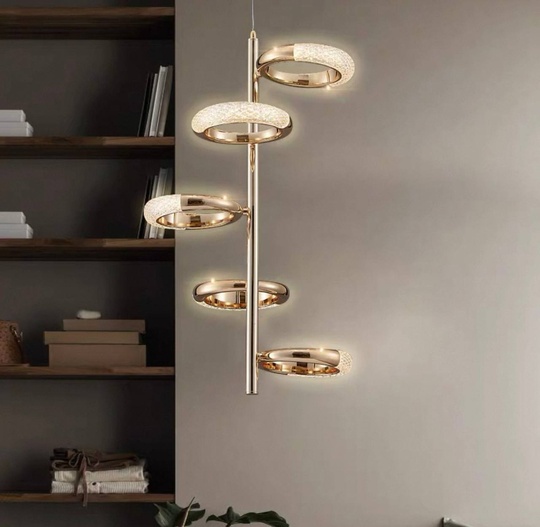 Светильник подвесной золотой Astrallax, металл, 33*88 см, LED