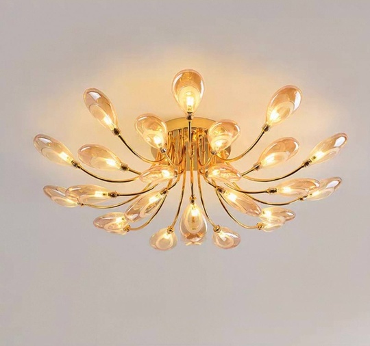 Люстра золотая Elydra, металл, стекло, 80*21 см, G4