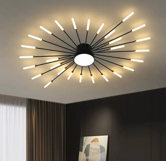 Люстра черная Aviorda, металл, 128*9 см, светодиодная, LED