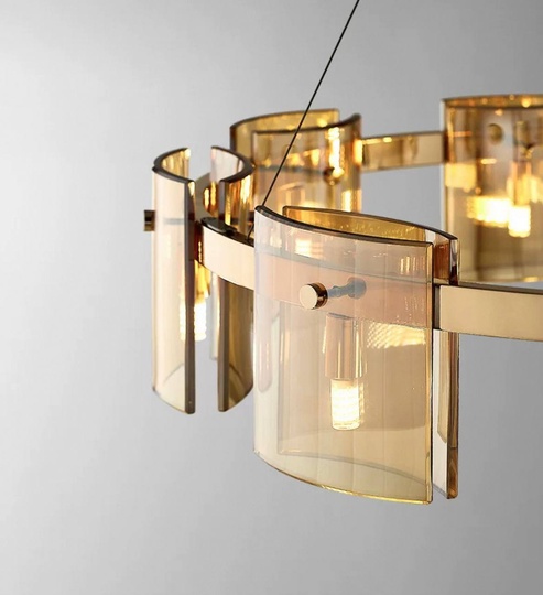 Люстра подвесная, медный, стекло, FOREVERSMILE 100*17, металл, G9.