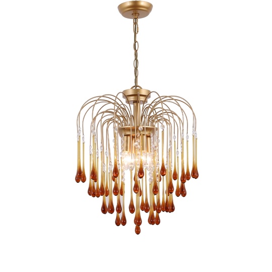 Люстра подвесная, бронза, стекло, NORTON 30*45 металл, E14.