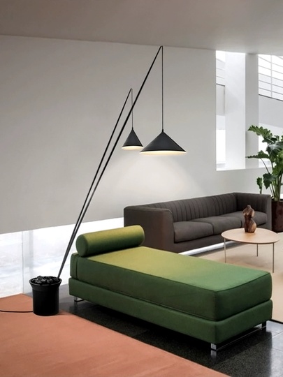 Торшер черный North Vibia, 145*225 см, LED, E27*2, металл, 14 Вт