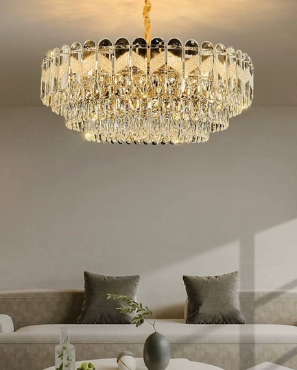 Люстра подвесная BIRCE 75*26 золото, кристалл, металл, E14.