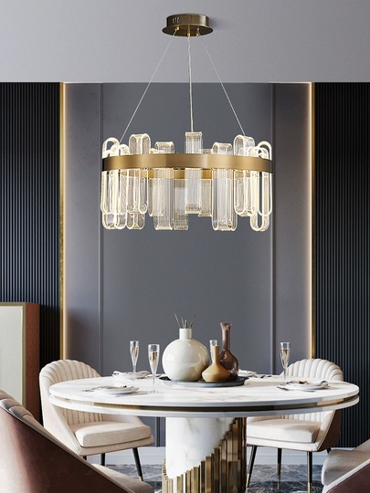 Светильник подвесной медный Evolqua, металл, трос 120 см, 60*30 см, LED