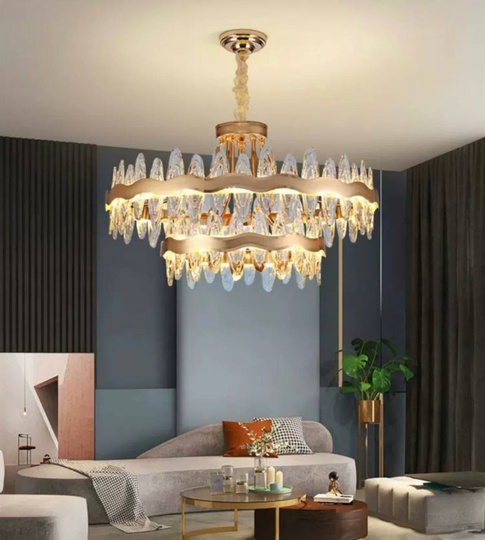 Подвесной светильник LEVENT 100*43, золотой, стекло, LED.