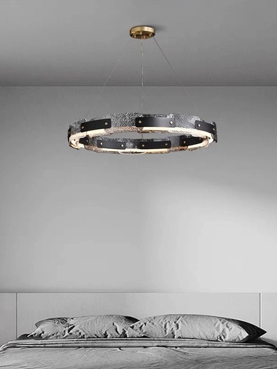 Люстра подвесная, черная, Elyndr, металл, 105*10 см, светодиодная, LED