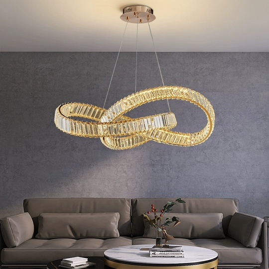 Люстра подвесная, медный, кристалл, AYSEGUL 80*28, металл, LED.