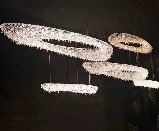 Люстра подвесная, серебро, хрусталь, ZOE 220*87*28 металл, G9.